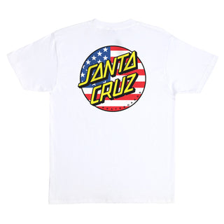 Santa Cruz Skateboards Shirt July 4th Dot V2 White