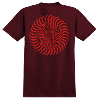 Spitfire Wheels Shirt Classic Swirl Overlay Burgundy/Red/Black Red