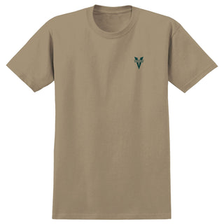 Venture Trucks Shirt Heritage Embroidered Sand/Green Blue