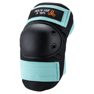 Triple 8 Skateboard Saver 3-Pack Knee/Elbow/Wrist Pads Skate Like a Girl Black/Blue Size M