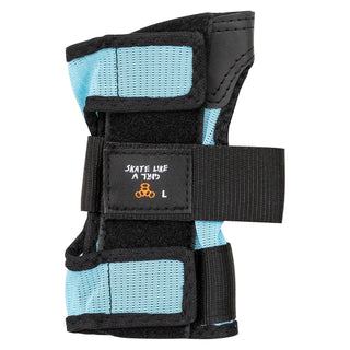 Triple 8 Skateboard Saver 3-Pack Knee/Elbow/Wrist Pads Skate Like a Girl Black/Blue Size JR