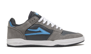Lakai Skateboard Shoes Telford Low Grey/Cyan Suede