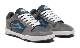Lakai Skateboard Shoes Telford Low Grey/Cyan Suede