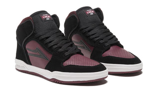 Lakai Skateboard Shoes Telford Black/Burgundy Suede
