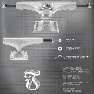 Thunder Skateboard Trucks 147 Pearl Lights 8.0" Axle - Pair
