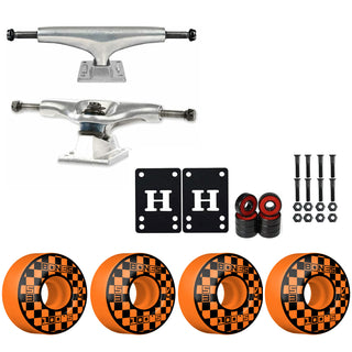 Thunder Skateboard Trucks 148 8.25" Kit Bones 53mm V4 Block Party Orange Wheels/Bearings/Hardware