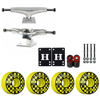 Thunder Skateboard Trucks 148 8.25" Kit Bones 53mm V4 Block Party Yellow Wheels/Bearings/Hardware