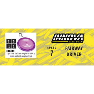Innova Disc Golf Champion TL Fairway Driver 7/5/-1/1 Yellow/Purple Metallic 163 grams