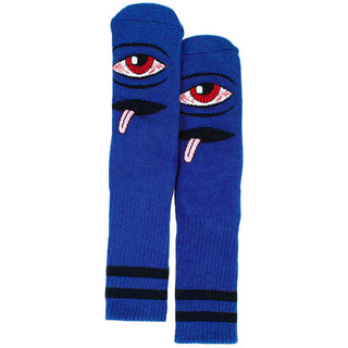 Toy Machine Skateboards Socks Bloodshot Eye Blue Adult Crew