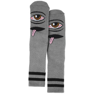 Toy Machine Skateboards Socks Bloodshot Eye Grey Adult Crew