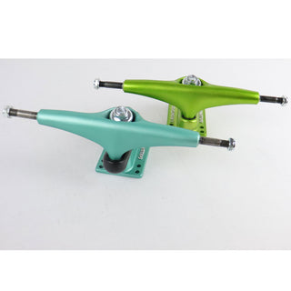 Gullwing Sidewinder Longboard Trucks Mismatched Set 10" Axle Green / Blue