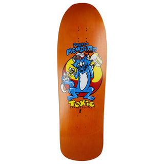 Toxic Skateboard Deck Darren Menditto Cat Orange/Yellow 10" x 32" Old School