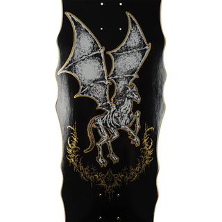 Welcome x Harry Potter Skateboard Deck Thestral on Widow Black/Gold Foil 10" 