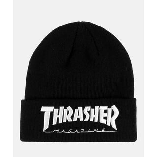 Thrasher Magazine Skateboard Beanie Embroidered Logo Black/White