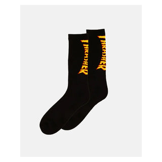 Thrasher Socks Flame Logo Crew Black