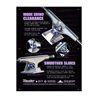 Thunder Skateboard Trucks Inverted Kingpin Polished Silver 148 (8.25") Pair