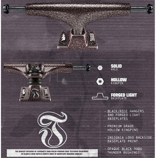 Thunder Skateboard Trucks Lights Black Rose 147 (8.0")
