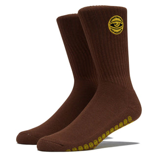 Toy Machine Skateboards Socks Always Watching Grip Brown