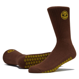 Toy Machine Skateboards Socks Always Watching Grip Brown