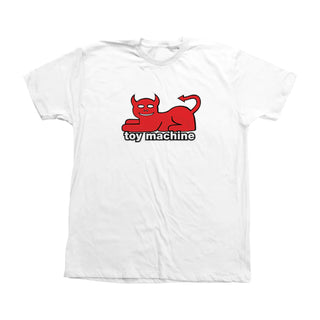Toy Machine Skateboard Shirt Devil Cat White