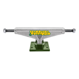Venture Skateboard Trucks Throw Team Edition Silver/Dark Green 5.2 Hi (8.0")