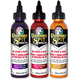Unicorn Spit Concentrated Gel Stain and Glaze 4.0oz Sunset Sparkle Collection 3-Pack
