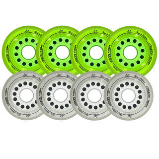 Labeda Roller Hockey Wheels - Union 76/80 HiLo X-Soft White/Green (8-Pack)