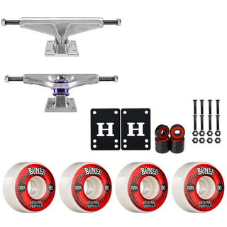 Venture Skateboard Trucks 7.6" Low Kit Bones 52mm V4 OG White Wheels/Bearings/Hardware