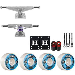 Venture Skateboard Trucks 7.6" Low Kit Bones 53mm V4 OG White Wheels/Bearings/Hardware