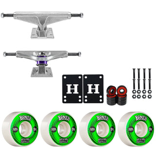 Venture Skateboard Trucks 8.75" Kit Bones 54mm V4 OG White Wheels/Bearings/Hardware