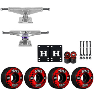 Venture Skateboard Trucks 8.0" High Kit Bones 52mm V4 OG Black Wheels/Bearings/Hardware