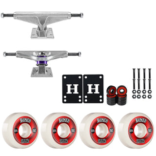 Venture Skateboard Trucks 7.6" Low Kit Bones 52mm V5 OG White Wheels/Bearings/Hardware