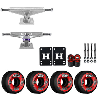 Venture Skateboard Trucks 8.0" High Kit Bones 52mm V5 OG Black Wheels/Bearings/Hardware