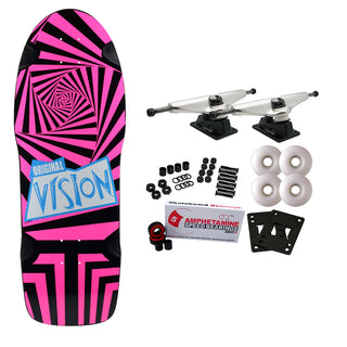 Vision Skateboard Complete Original Black/Pink 10" x 30" Old School