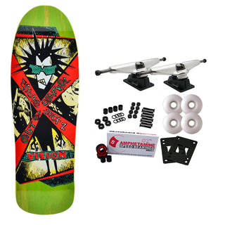 Vision Skateboard Complete Psycho Stick 2 Lime Stain 10" x 31.75" Old School