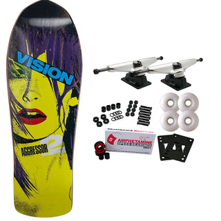Vision Skateboard Complete Aggressor 2 Concave Purple Stain 10" x 30.25" Old School