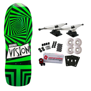 Vision Skateboard Complete Original Modern Concave Black/Green 10" x 29.75" Old School
