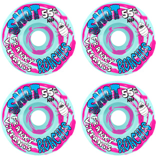 Snot Wheel Co. Skateboard Wheels 55mm Franky Villani Roaches Conical 99A Blue Swirl