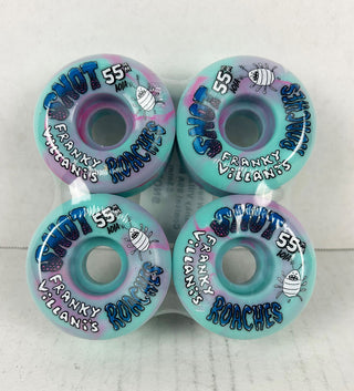 Snot Wheel Co. Skateboard Wheels 55mm Franky Villani Roaches Conical 99A Blue Swirl