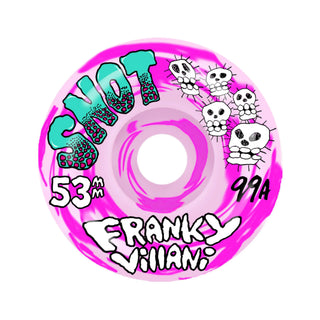 Snot Wheel Co. Skateboard Wheels 53mm Franky Villani Skulls 99A Pink Swirl
