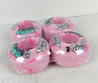 Snot Wheel Co. Skateboard Wheels 53mm Franky Villani Skulls 99A Pink Swirl