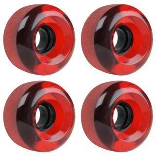 62mm x 38mm 83A 186C Red Clear  Wheels (Set of 4)