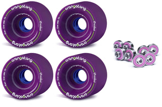 Orangatang Longboard Wheels 4President Purple 70mm 83A with Loaded Jehu V2 Bearings