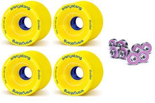 Orangatang Longboard Wheels 4President Yellow 70mm 86A with Loaded Jehu V2 Bearings