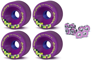 Orangatang Longboard Wheels Durian Purple 75mm 83A with Loaded Jehu V2 Bearings