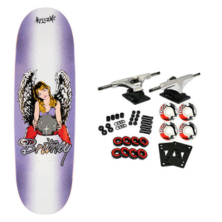 Welcome Skateboard Complete Britney Angel on Boline 2.0 Purple/White 9.5" x 33"