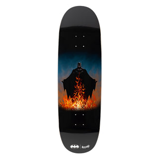 Welcome x Batman Skateboard Deck Bat Flames on Boline 2.0 Black 9.5"