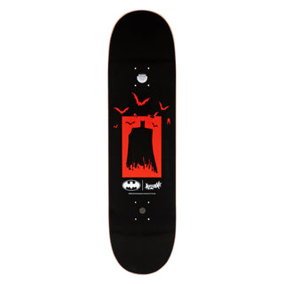 Welcome x Batman Skateboard Deck Bat Flames on Popsicle Black 8.5"