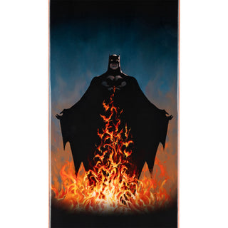 Welcome x Batman Skateboard Deck Bat Flames on Popsicle Black 8.5"