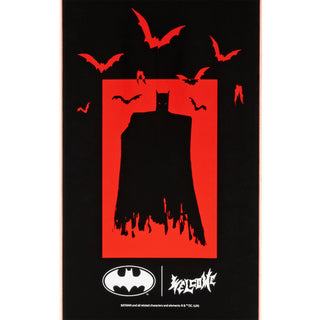 Welcome x Batman Skateboard Deck Bat Flames on Popsicle Black 8.5"
